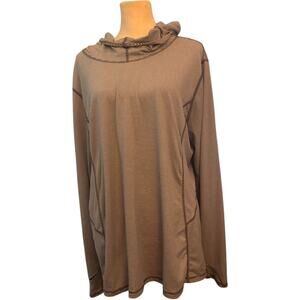 Danskin Now Striped Long Sleeve Lightweight Hoodie, Black/White, Size XL (16/18)